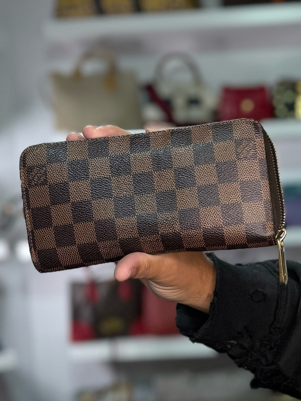 LV Damier Ebene Long Zippy Wallet